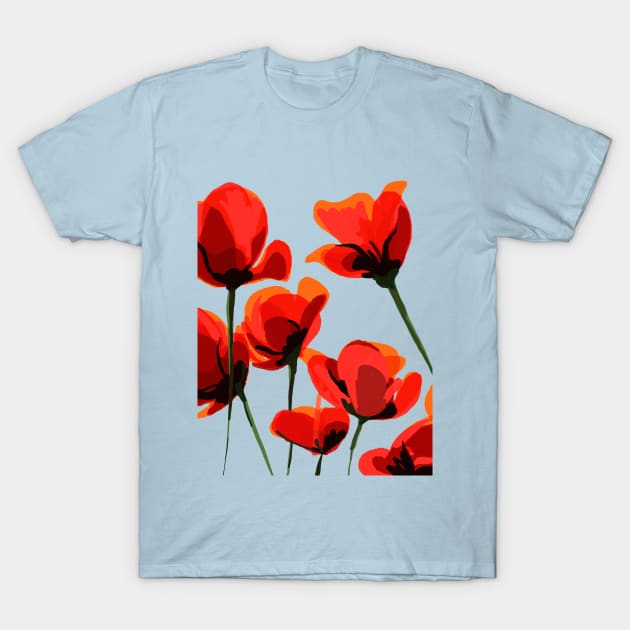 Poppy flowers illustration T-Shirt by covostudio